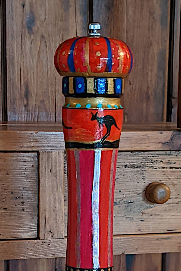 Bertie Australian Inspired Hand-painted pepper mill