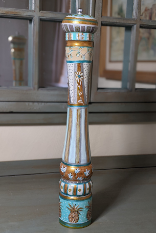 Turquoise Pineapples Hand-painted Pepper Mill by Jenny Edwards-Moss. Tempus Bibendum