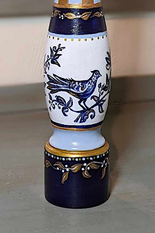 Hand-painted Pepper Mill with Blue Birds