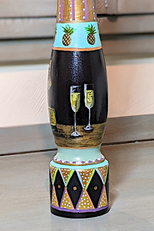 Hand-painted Pepper Mill with Champagne