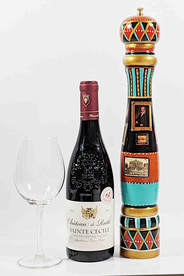 Hand-painted pepper mill Art Gallery Full with bottle 400 x 600